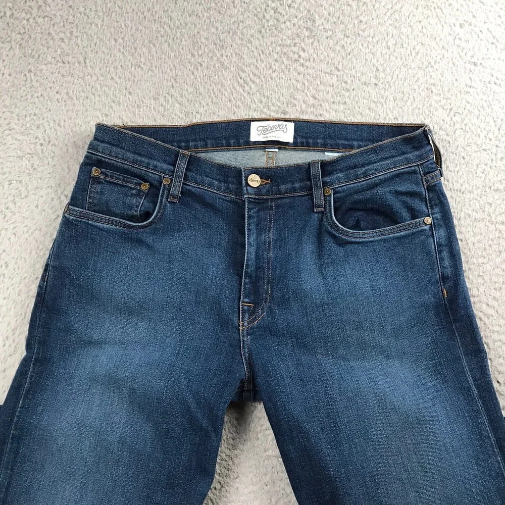 Tecovas Slim Jean Mens 34 (33x34) Medium Blue Handcrafted Western Cowboy Denim